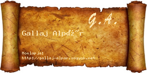 Gallaj Alpár névjegykártya